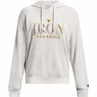 Under Armour Project Rock Everyday Hoodie Womens White Clay Дамски суичъри и блузи с качулки
