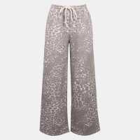 Miso Leopard Open Hem Fleece Joggers Miso Leopard Open Hem Fleece Joggers