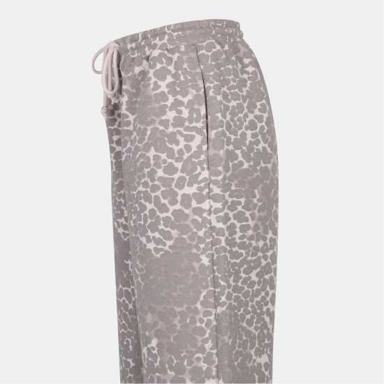 Miso Leopard Open Hem Fleece Joggers  