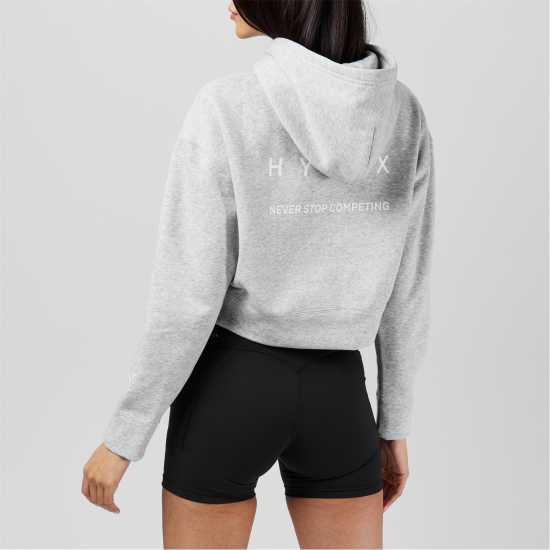 Puma Hyrox World Cropped Hoodie Пума Сиво Puma Hyrox World Cropped Hoodie Пума Сиво