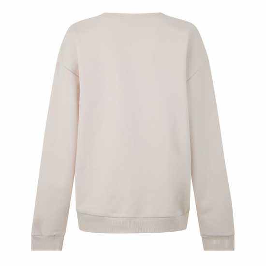 Biba Спортна Блуза Women's Logo Crew Sweatshirt крем Biba Women's Logo Crew Sweatshirt крем