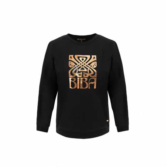 Biba Спортна Блуза Women's Logo Crew Sweatshirt Черно 