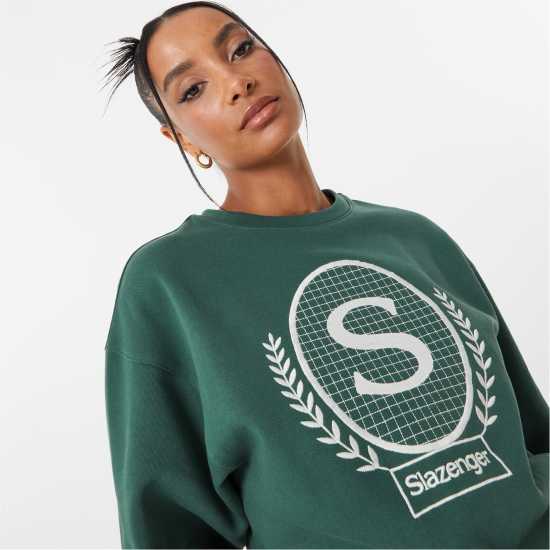 Slazenger Sofia Richie Vintage Sweatshirt Forest Green - Дамски суичъри и блузи с качулки
