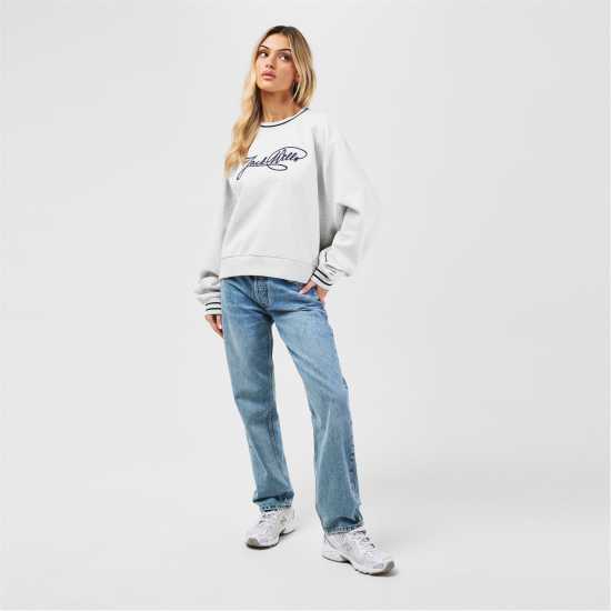 Jack Wills Women's Jw Sport Stripe Crew Sweatshirt  