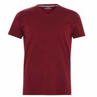 Pierre Cardin Тениска Cardin V Neck T Shirt Burgundy Мъжко облекло за едри хора