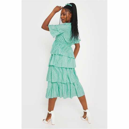 Дамски поли и рокли Средна Рокля In The Style The Style Floral Split Frill Midi Dress Средна Рокля In The Style The Style Floral Split Frill Midi Dress Дамски поли и рокли