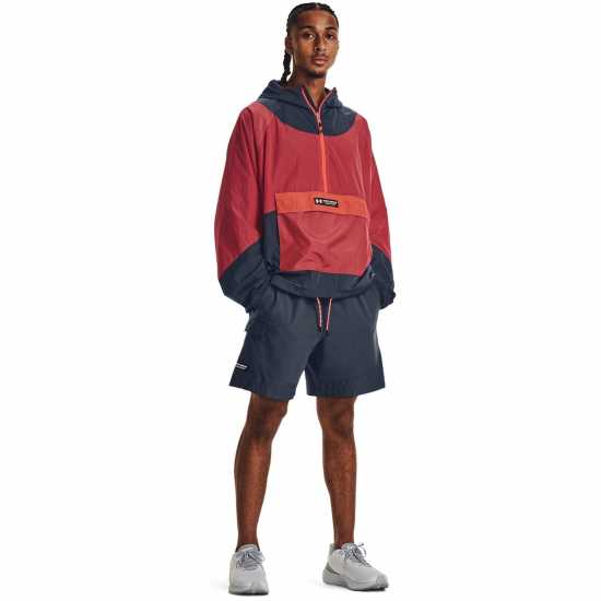 Under Armour Мъжко Спортно Горнище Armour Ua Rush Woven Half Zip Anorak Tracksuit Top Mens  Мъжки дрехи за фитнес