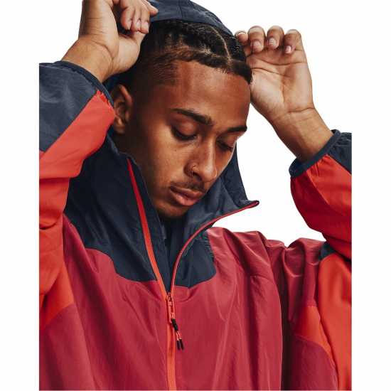 Under Armour Мъжко Спортно Горнище Armour Ua Rush Woven Half Zip Anorak Tracksuit Top Mens  Мъжки дрехи за фитнес