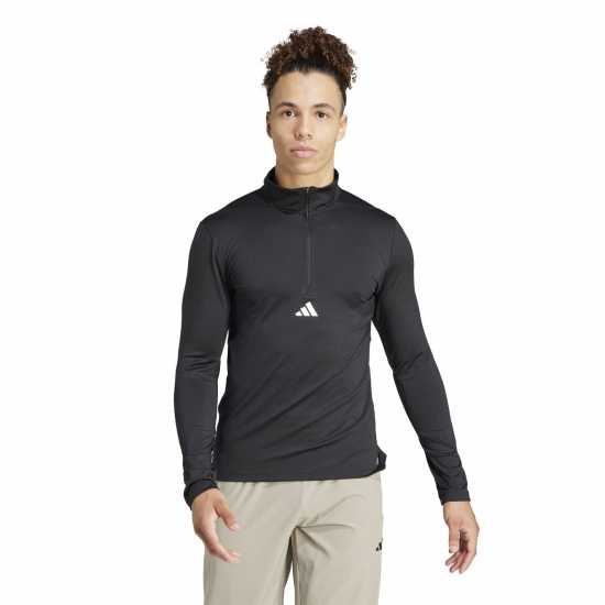 Мъжки дрехи за фитнес Adidas Мъжко Спортно Горнище Workout Quarter-Zip Track Top Mens Adidas Мъжко Спортно Горнище Workout Quarter-Zip Track Top Mens Мъжки дрехи за фитнес