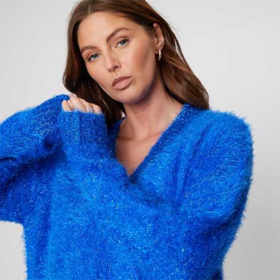 Блуза С Обло Деколте Be You Women's Tinsel V Blue Crew Neck Jumper  