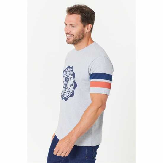 Nyc Varsity Print T-Shirt Grey Marl  Мъжки ризи