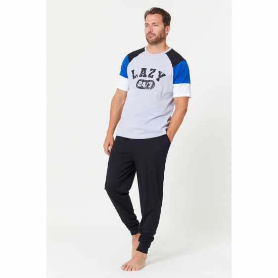 Studio Lazy 24/7 Grey/navy Raglan Pyjamas  - Мъжки пижами