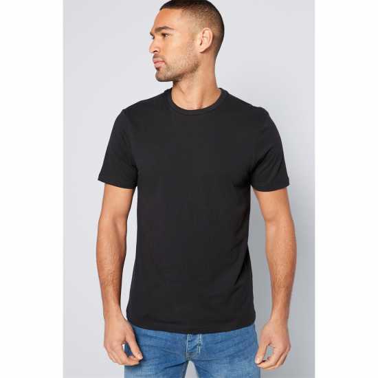 Crew Neck Sf T-Shirt Black Мъжко облекло за едри хора