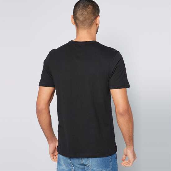 Crew Neck Sf T-Shirt Black Мъжко облекло за едри хора
