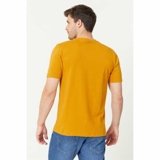 Crew Neck Rf T-Shirt Yellow Мъжко облекло за едри хора