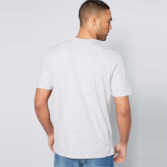 Crew Neck Rf T-Shirt Grey Marl - Мъжко облекло за едри хора