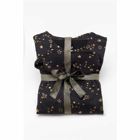 Print Soft Touch Jersey Pyjamas With Eyemask Gift Wrapped Black  Дамско облекло плюс размер