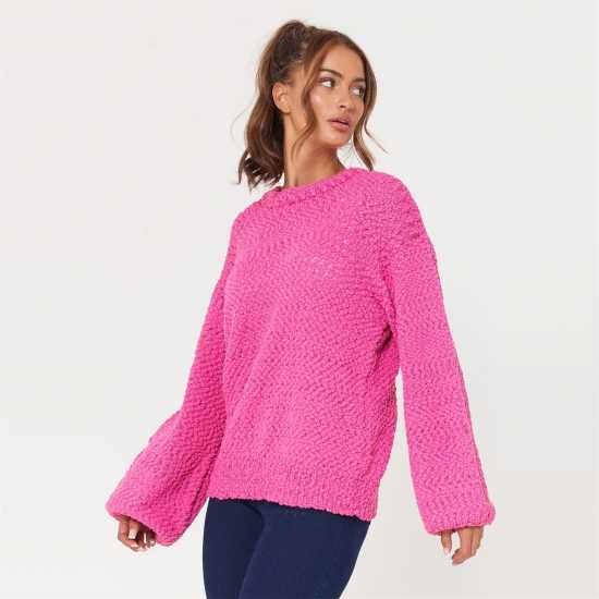 Touch Pink Popcorn Jumper  Дамски пуловери и жилетки