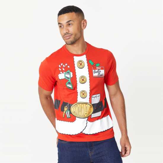 Mr Claus Christmas T-Shirt Red