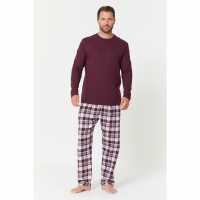 Long Sleeve T-Shirt And Flannel Pants Pyjama Set  Мъжки пижами
