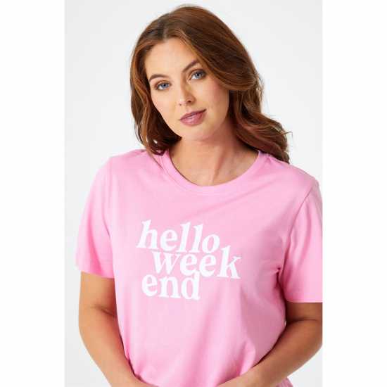 Be You You Hello Weekend Slogan T-Shirt  Дамски тениски и фланелки