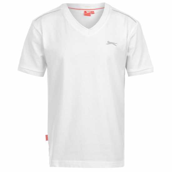 Slazenger Тениска Момчета V Neck T Shirt Junior Boys Бяло Детски тениски и фланелки