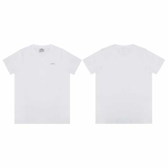 Slazenger Тениска Момчета V Neck T Shirt Junior Boys Бяло Детски тениски и фланелки