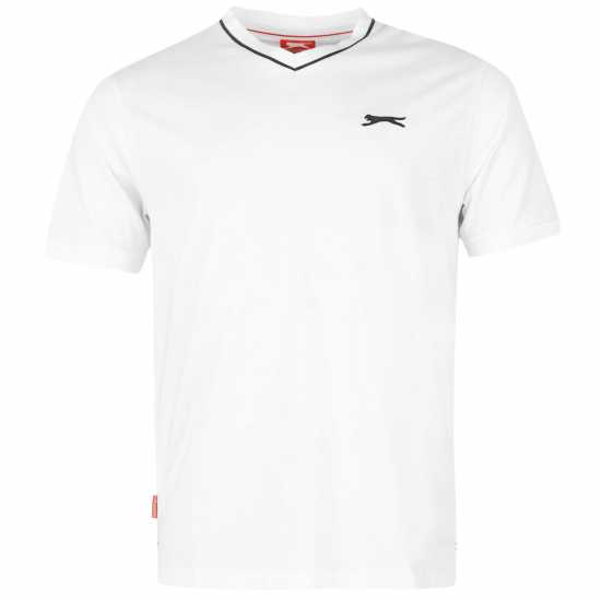 Мъжки тениски и фланелки Slazenger Мъжка Тениска V Neck T Shirt Mens Бяло Slazenger Мъжка Тениска V Neck T Shirt Mens Бяло Мъжки тениски и фланелки