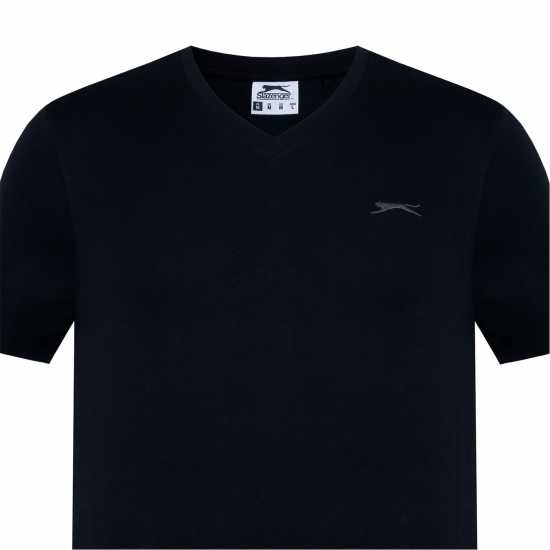 Slazenger Мъжка Тениска V Neck T Shirt Mens Black Мъжко облекло за едри хора