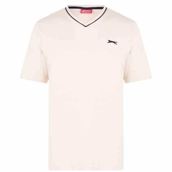 Slazenger Мъжка Тениска V Neck T Shirt Mens Овес Мъжки тениски и фланелки