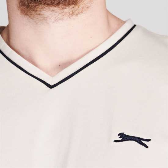 Slazenger Мъжка Тениска V Neck T Shirt Mens Овес Мъжки тениски и фланелки