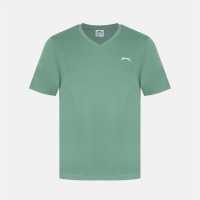 Slazenger Мъжка Тениска V Neck T Shirt Mens Light Green 