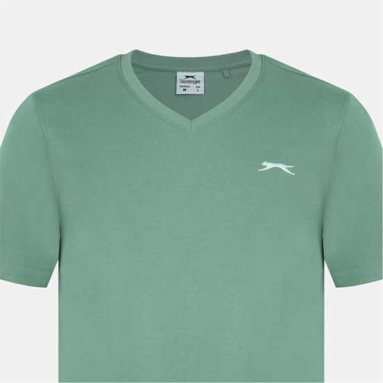 Slazenger Мъжка Тениска V Neck T Shirt Mens Light Green 