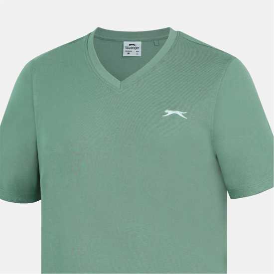 Slazenger Мъжка Тениска V Neck T Shirt Mens Light Green 