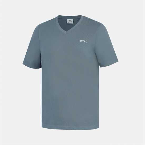 Slazenger Мъжка Тениска V Neck T Shirt Mens Slate Blue 