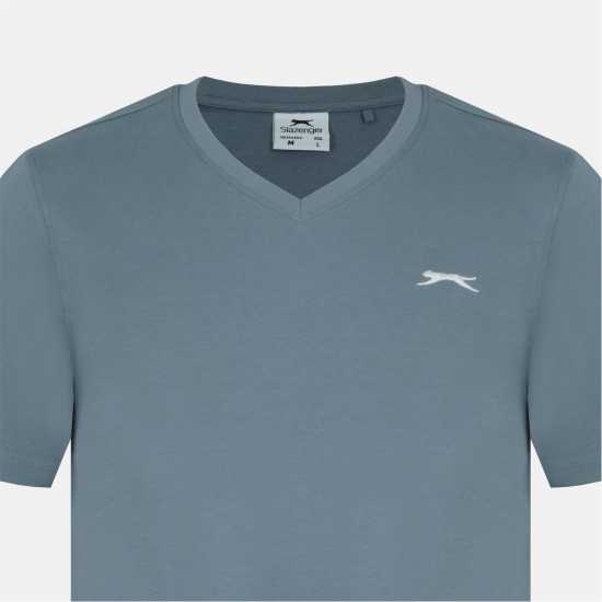 Slazenger Мъжка Тениска V Neck T Shirt Mens Slate Blue 