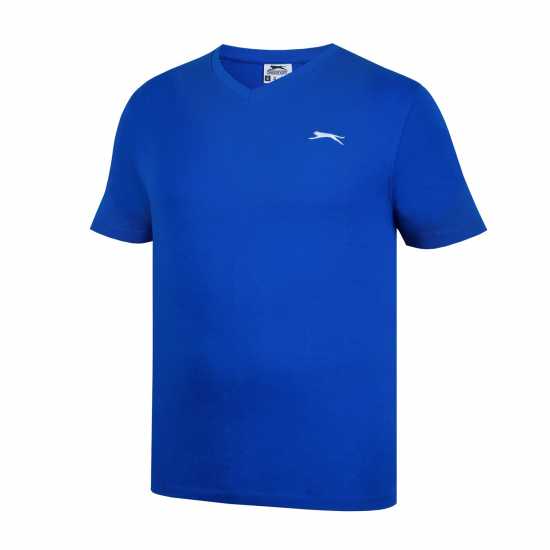 Slazenger Мъжка Тениска V Neck T Shirt Mens Royal Blue Мъжко облекло за едри хора