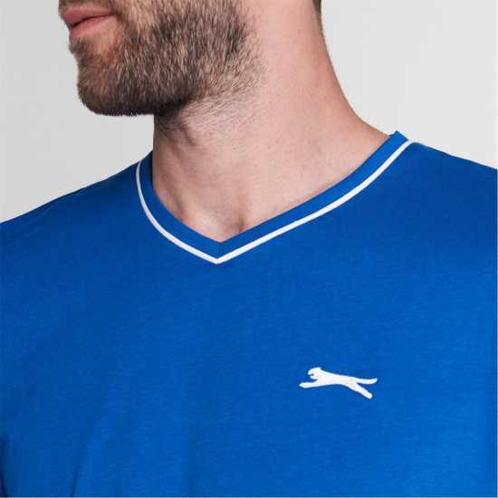 Slazenger Мъжка Тениска V Neck T Shirt Mens Кралско синьо Мъжки тениски и фланелки