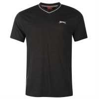 Slazenger Мъжка Тениска V Neck T Shirt Mens Charcoal Marl Мъжко облекло за едри хора