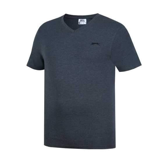 Slazenger Мъжка Тениска V Neck T Shirt Mens Charcoal Marl Мъжко облекло за едри хора