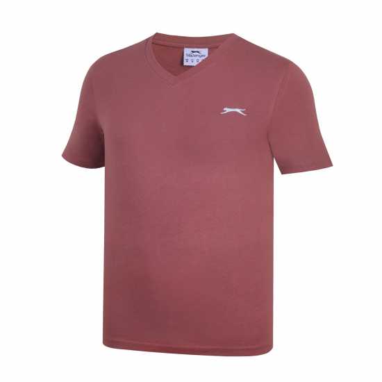 Slazenger Мъжка Тениска V Neck T Shirt Mens Rose Мъжко облекло за едри хора