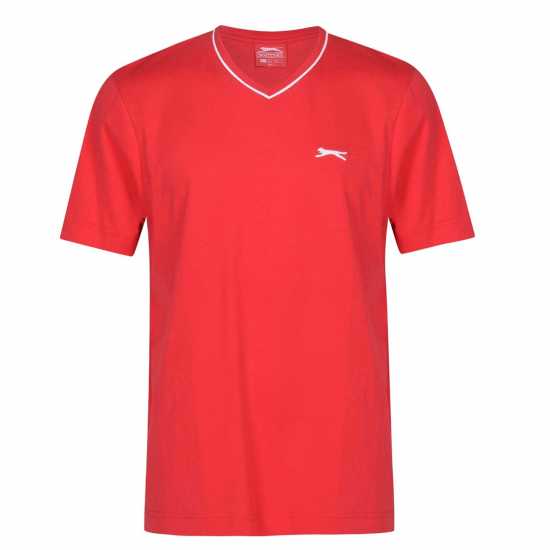 Slazenger Мъжка Тениска V Neck T Shirt Mens Прахосана лавандула Мъжки тениски и фланелки
