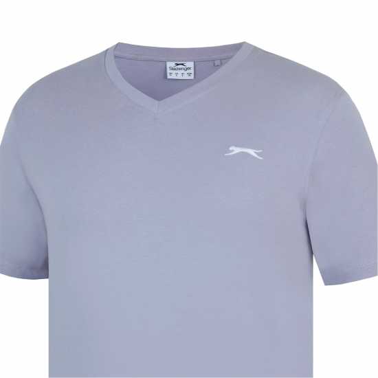 Slazenger Мъжка Тениска V Neck T Shirt Mens Прахосана лавандула Мъжки тениски и фланелки