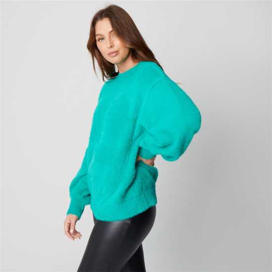 Eyelash Green Jumper  - Дамски пуловери и жилетки