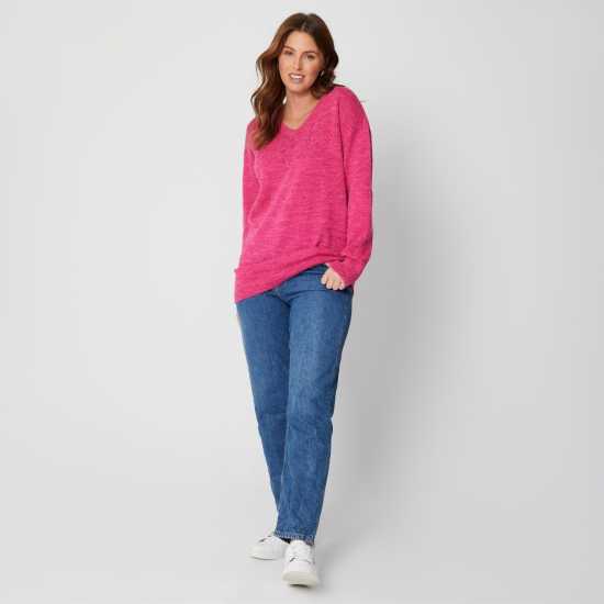 V Neck Pink Jumper  Дамски пуловери и жилетки
