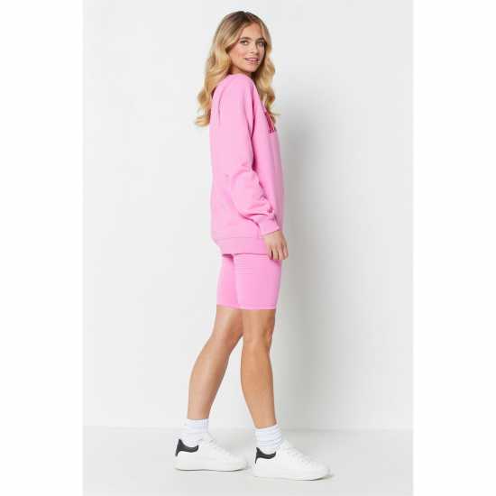 York Sweatshirt And Short Set Pink  Дамско облекло плюс размер