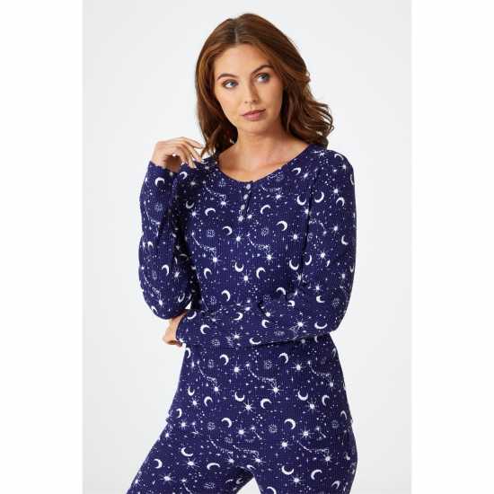 And Star Blue/white Waffle Pyjamas  Дамско облекло плюс размер