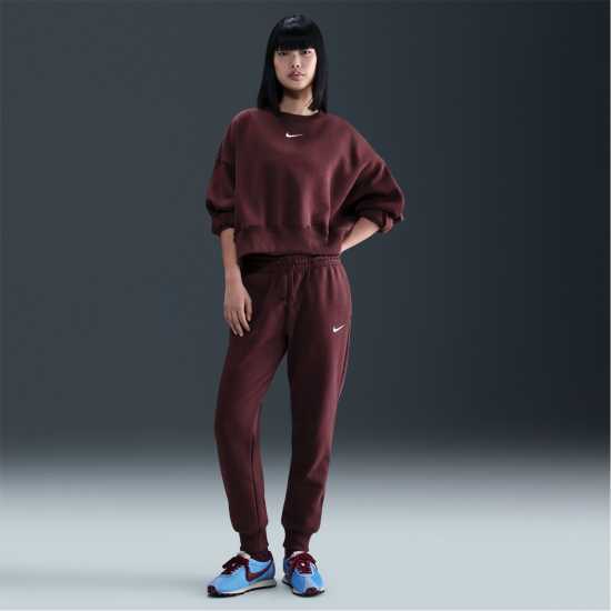 Nike Sportswear Phoenix Fleece Women's Mid-Rise Sweatpants Бордово Смъстяване 