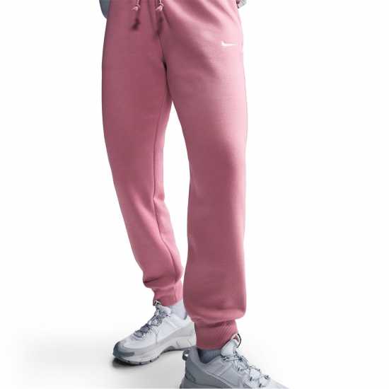 Nike Sportswear Phoenix Fleece Women's Mid-Rise Sweatpants Розово/Бяло Nike Sportswear Phoenix Fleece Women's Mid-Rise Sweatpants Розово/Бяло