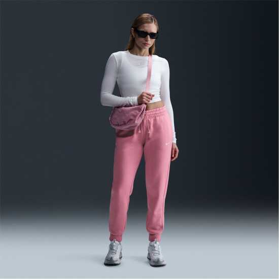 Nike Sportswear Phoenix Fleece Women's Mid-Rise Sweatpants Розово/Бяло Nike Sportswear Phoenix Fleece Women's Mid-Rise Sweatpants Розово/Бяло